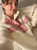 Pre-loved Cream Pink Trim Sherpa Jacket