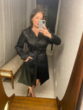 Pre-loved Down Town Black Satin Trench Coat