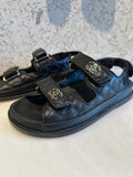 Chanel quilted dad sandals