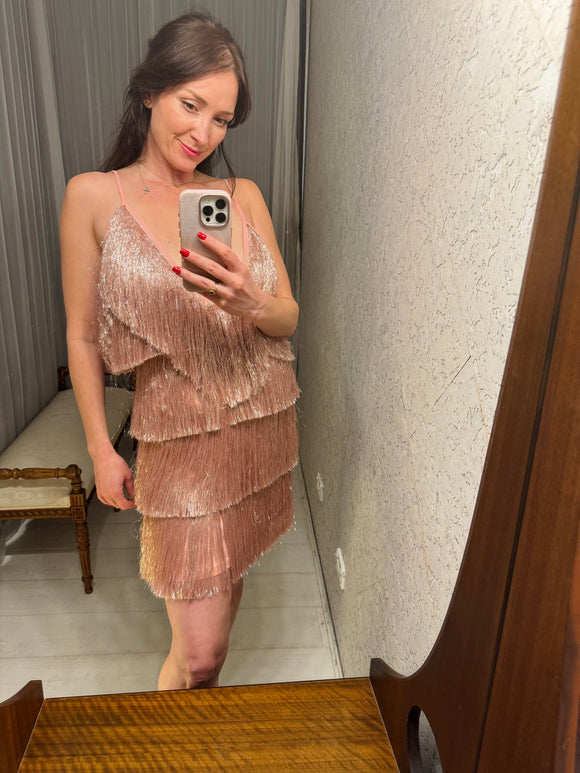 Pre-loved Pink Party Fringed Dress