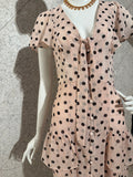 Pre-loved Pink Black Polkadot Ruffle Dress