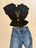 Vintage MONDI Black Embellished Top