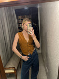Pre-loved tan Suede Waistcoat