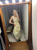 Pre-loved White Rose Print Maxi-Dress