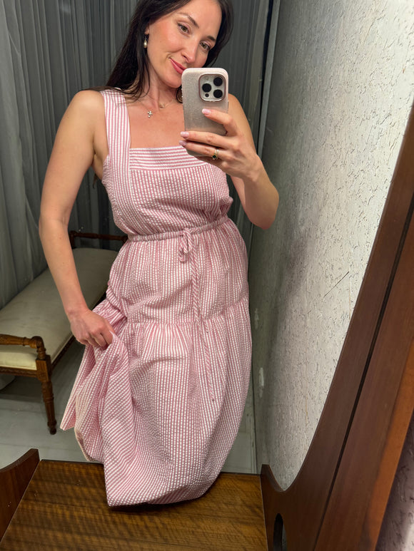 Pre-loved Ebby Pink Stripe Seersucker Dress