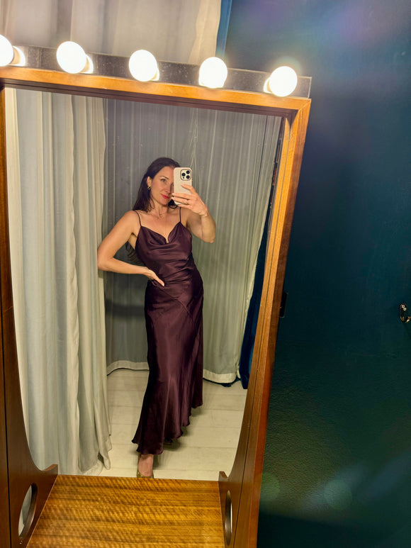 Pre-loved I.S Plum Purple Bias Slip Dress