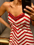Vintage Raul Blanco Red & White Stripe Dress