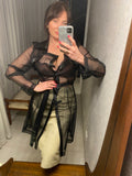 Pre-loved Events Black Organza Trench Coat AS IS