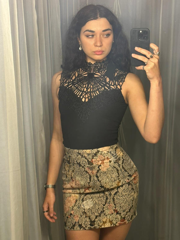 Pre-loved Black Lace Halter Top