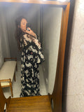 YAS Black Floral Maxi-Dress