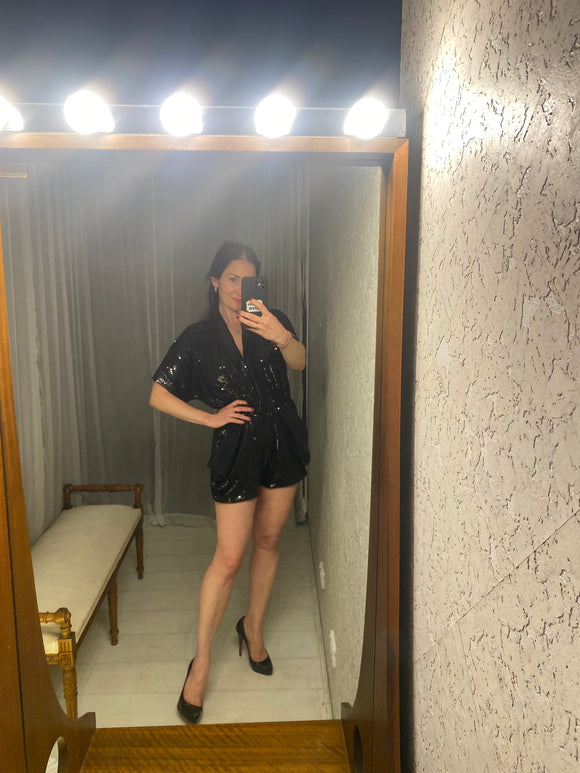 Pre-loved SIMONA Black Sequin Jumpsuit