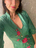 Pre-loved Divine Green Silk Rose Dress