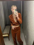 Pre-loved Pimkie Terracotta Corduroy Suit