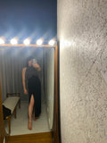 Vintage Mr K Black Dress Silver Detail