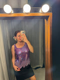 Vintage Purple Sequin & Bead Top AS IS
