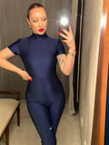 Pre-loved Blue Lycra Disco Catsuit