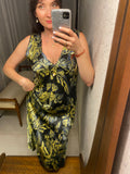 Pre-loved Silky Navy Yellow Floral Dress