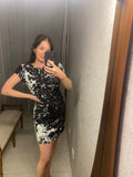 Pre-loved Black & White Sequin Dress