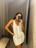 Pre-loved White Crochet Mini Dress