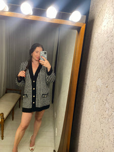 Pre-loved MNG Black White Knit Cardigan