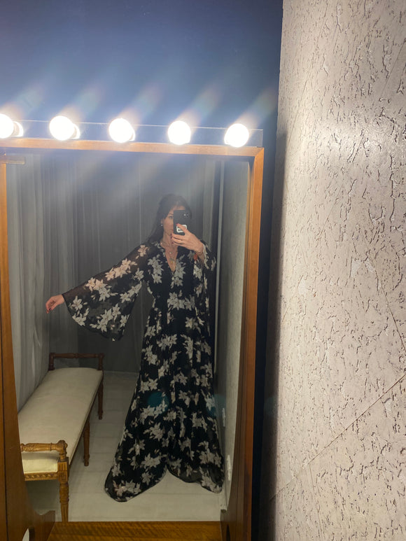 YAS Black Floral Maxi-Dress