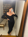 Pre-loved Black Sweetheart Neckline Knit Dress