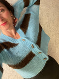 Pre-loved Blue Brown Stripe Crop HandKnit