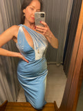 Pre-loved Abys Baby Blue Velvet Long Dress