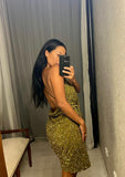 Olive Sequin Party Dress