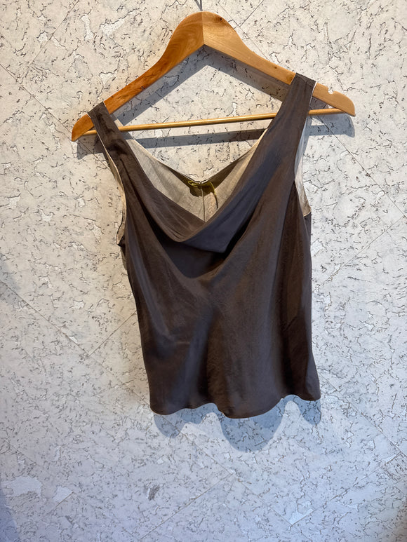 Pre-loved Cocoa Brown Silk Cowl Top
