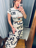 Pre-loved With Jean Newsprint Tshirt Top
