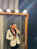 Pre-loved White Blazer with Black Lapel