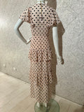 Pre-loved Pink Black Polkadot Ruffle Dress