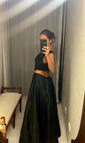 Pre-loved SIMONA black silk long skirt