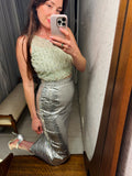 Indian Princess Mint Beaded Crop Top