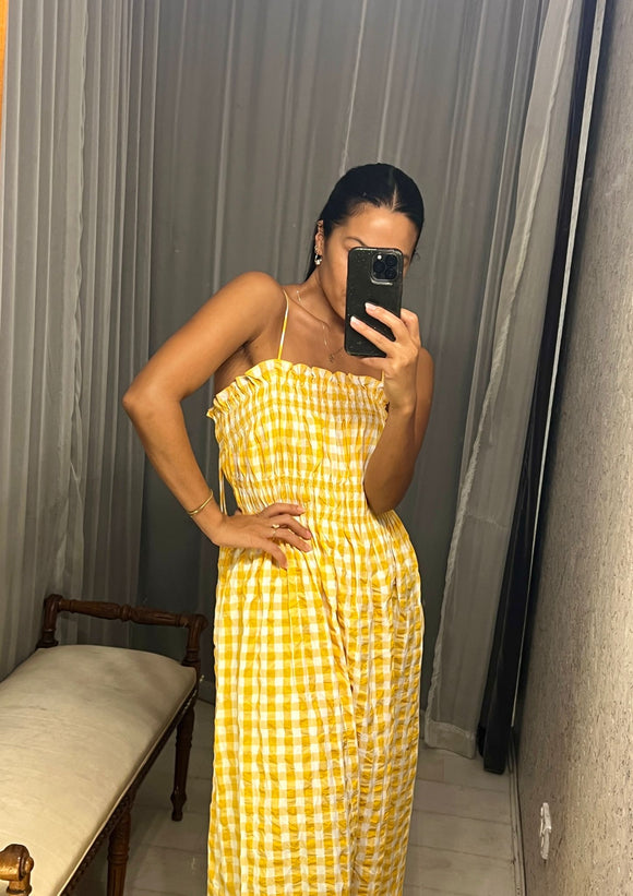 Pre-loved Yellow White Gingham Dress