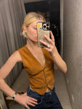 Pre-loved tan Suede Waistcoat