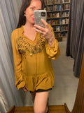 Pre-loved NU Denmark Mustard Luxe Peasant Top