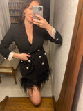 Pre-loved Black Jacket w Diamanté Buttons