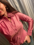 Vintage Happy Tops Pink Shirt