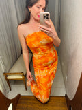Pre-loved Perfect Stranger Orange Strapless Dress