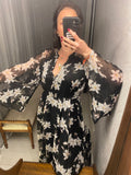 YAS Black Floral Maxi-Dress