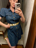 Pre-loved M Logo Blue Denim Dress