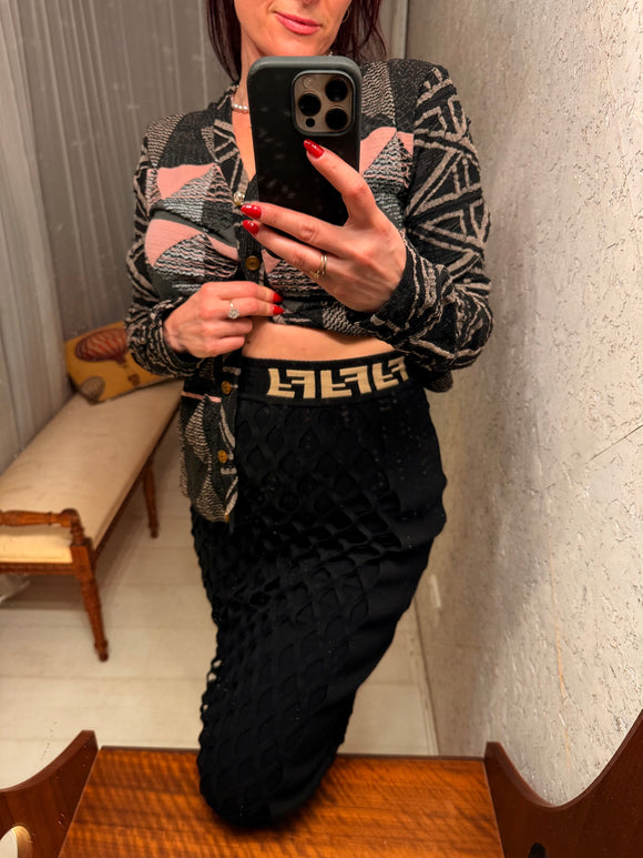 Pre-loved FENDI Black Knit Skirt