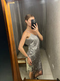 Pre-loved Silver Sequin Fringe Dress