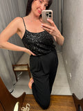 Pre-loved Black Sequin Bodice Jumpsuit