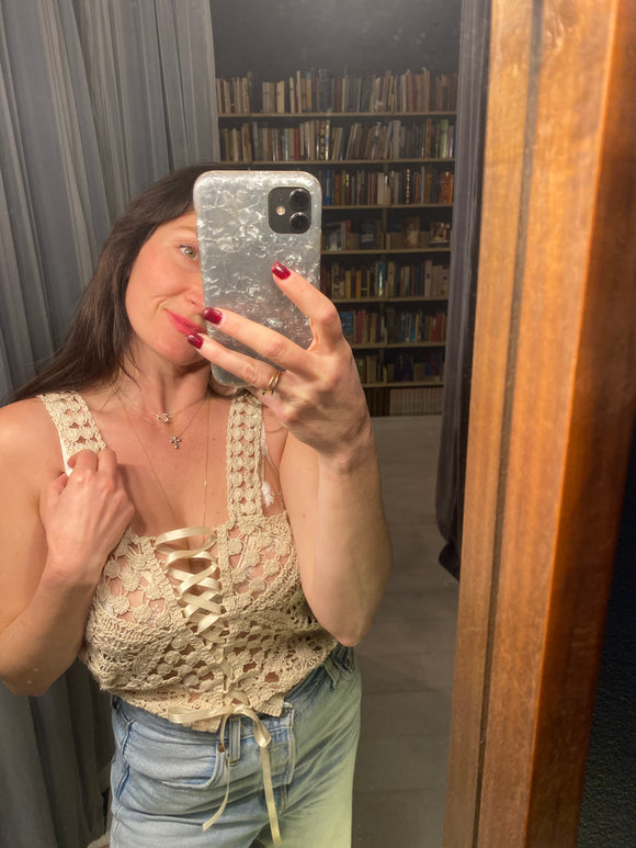 Pre-loved LIONESS Crochet Corset Top