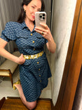 Pre-loved M Logo Blue Denim Dress