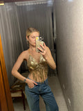 Gold Glomesh Top