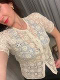 Vintage Hand Crocheted Cream Top